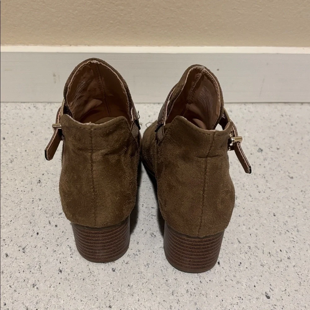 Kenneth Cole Toddler Girls Peep Toe Ankle Strap Booties Brown Size 11